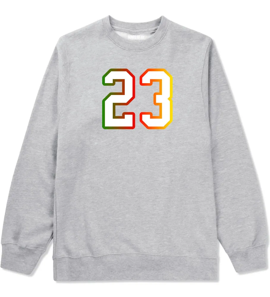 23 Cement Print Colorful Jersey Crewneck Sweatshirt