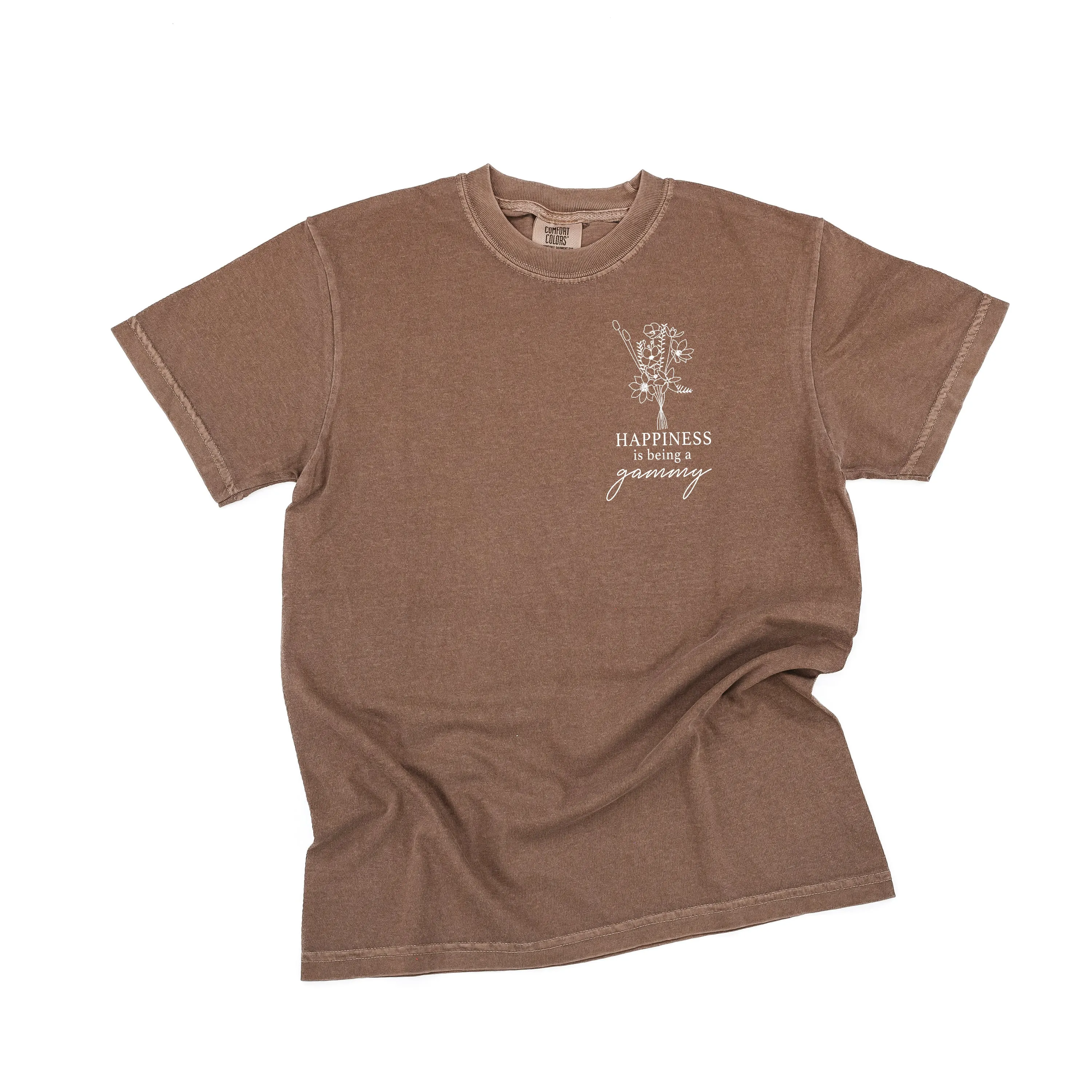Bouquet Style - Happiness is Being a GAMMY - SHORT SLEEVE COMFORT COLORS TEE