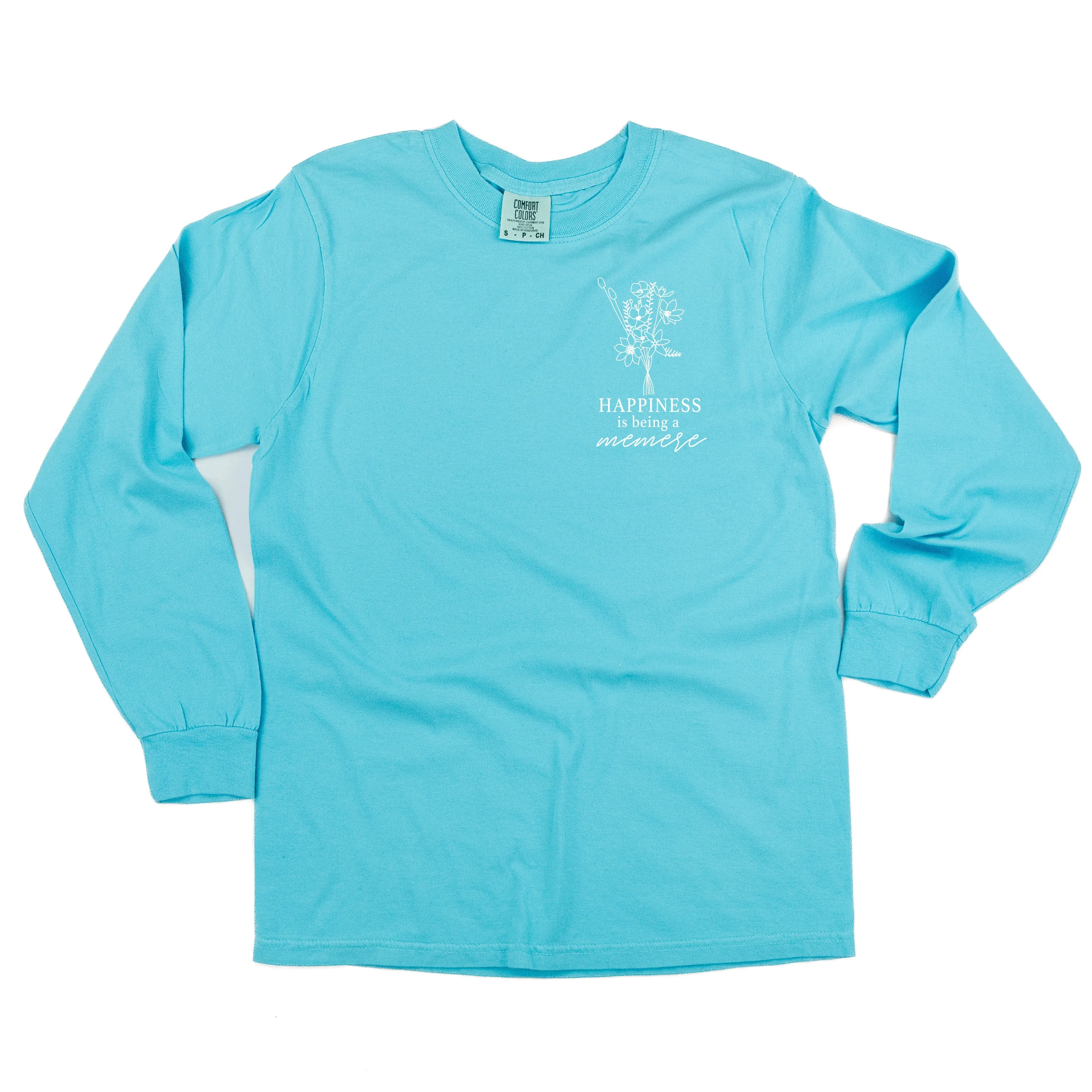 Bouquet Style - Happiness is Being a MEMERE - LONG SLEEVE COMFORT COLORS TEE