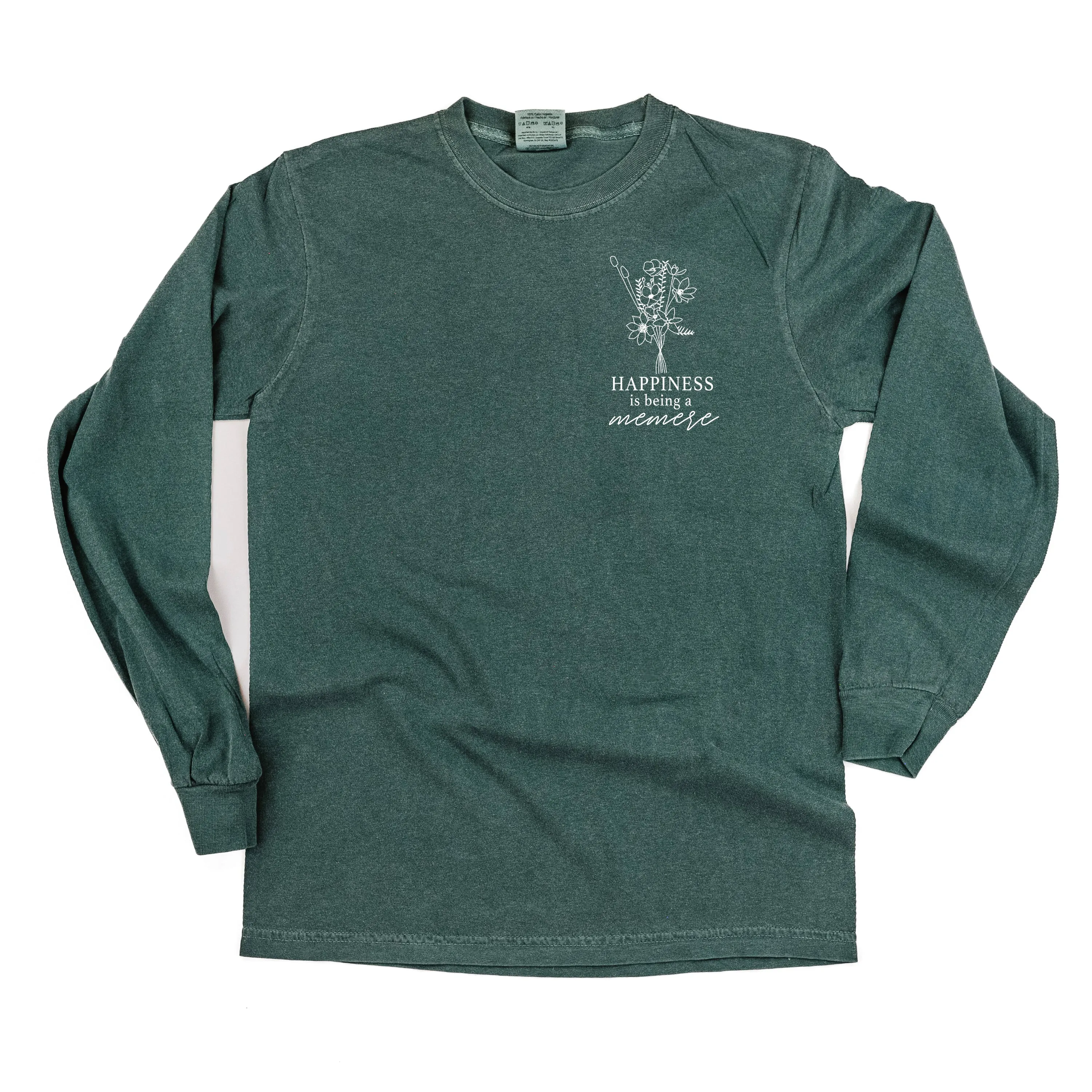 Bouquet Style - Happiness is Being a MEMERE - LONG SLEEVE COMFORT COLORS TEE