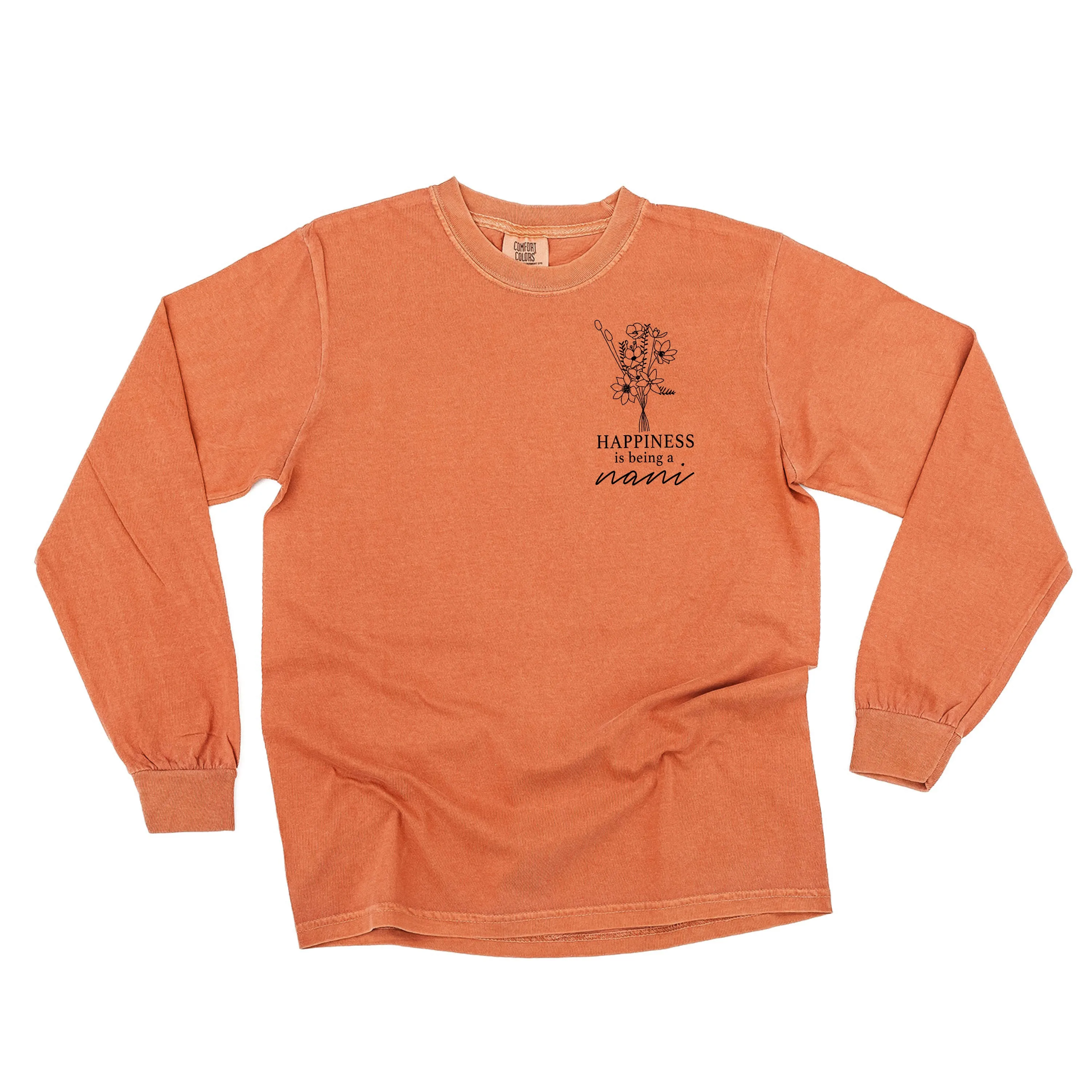 Bouquet Style - Happiness is Being a NANI - LONG SLEEVE COMFORT COLORS TEE