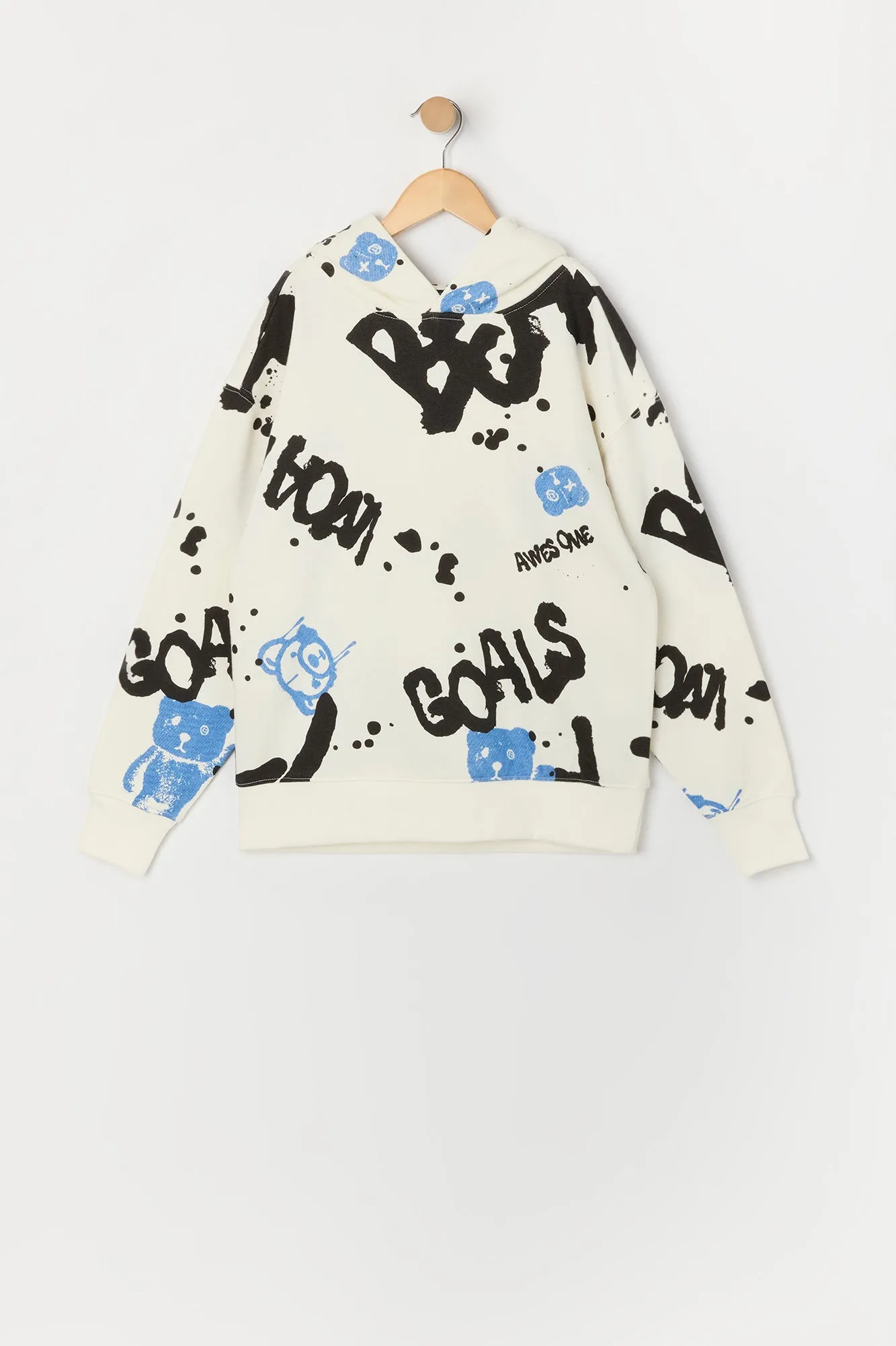Boys Graffiti Print Fleece Hoodie