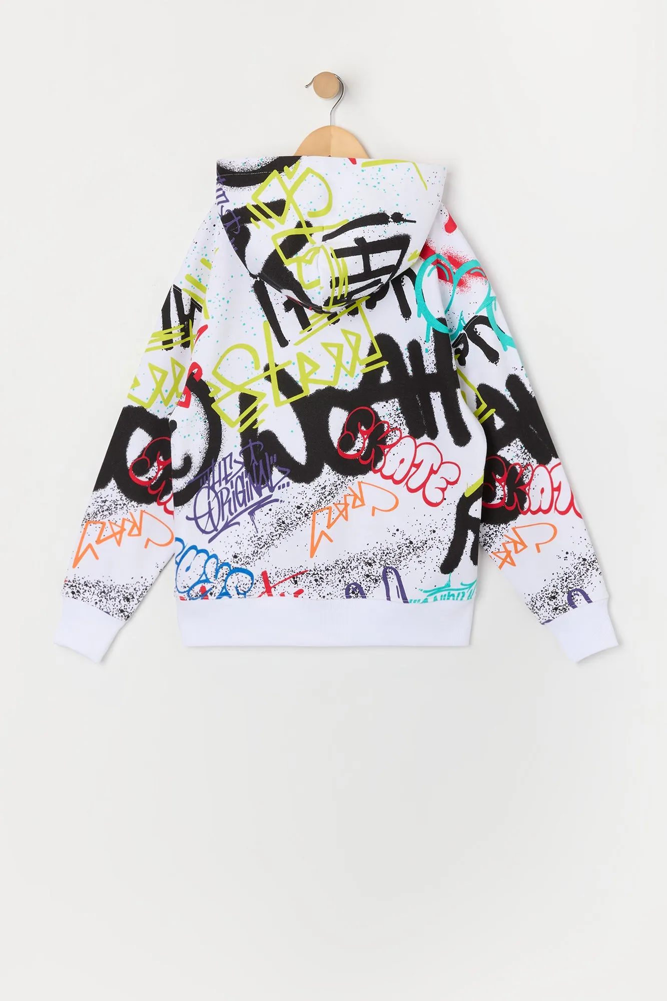 Boys Graffiti Print Fleece Hoodie