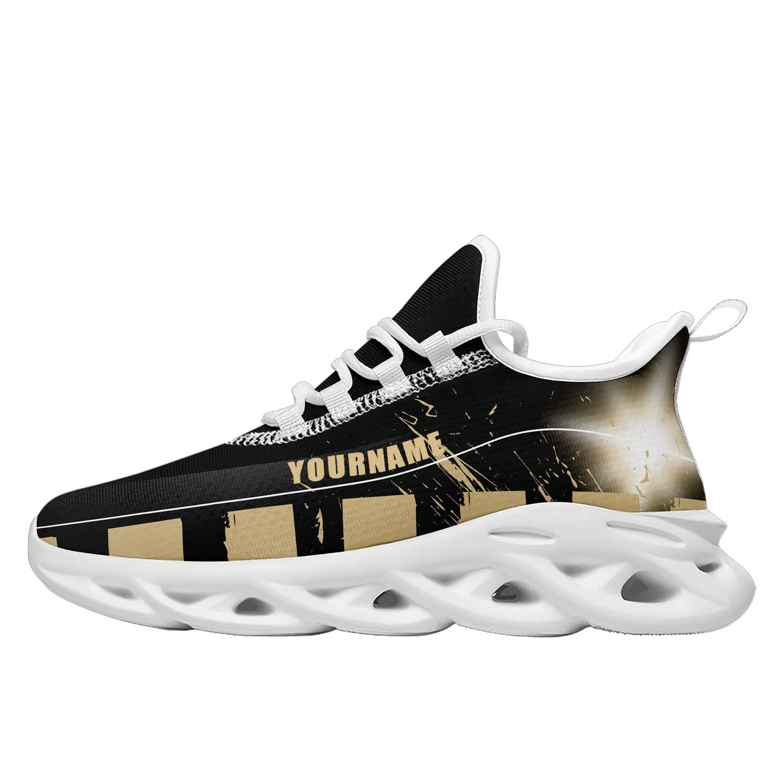 Custom Black Yellow New Orleans MaxSoul Shoes and Hat Combo Offer Personalized Combo ZH-D020264-19