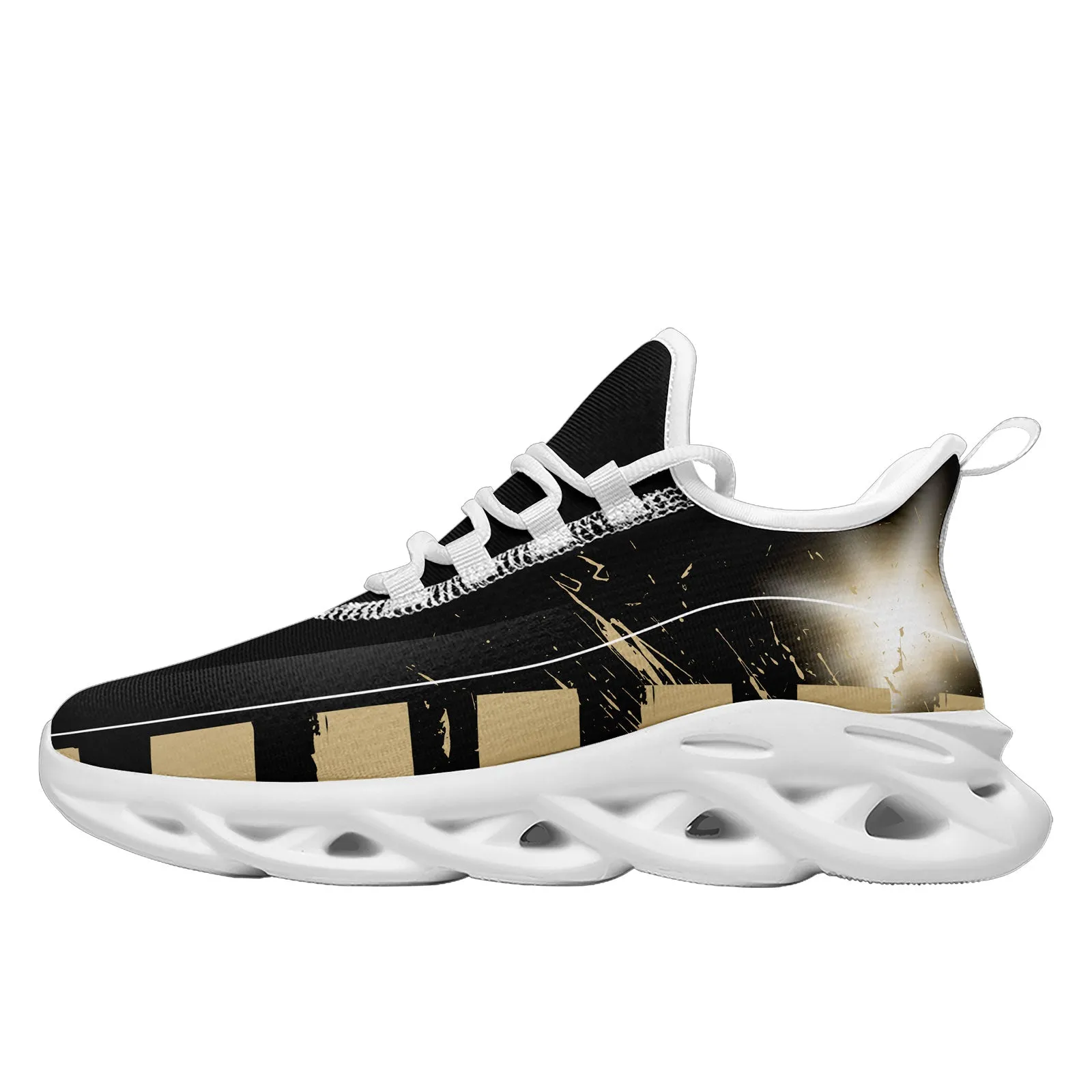 Custom Black Yellow New Orleans MaxSoul Shoes and Hat Combo Offer Personalized Combo ZH-D020264-19