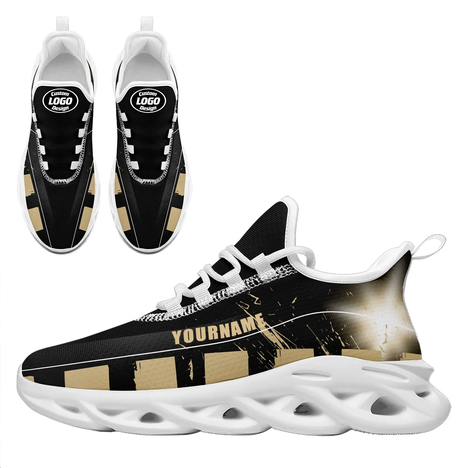 Custom Black Yellow New Orleans MaxSoul Shoes and Hat Combo Offer Personalized Combo ZH-D020264-19