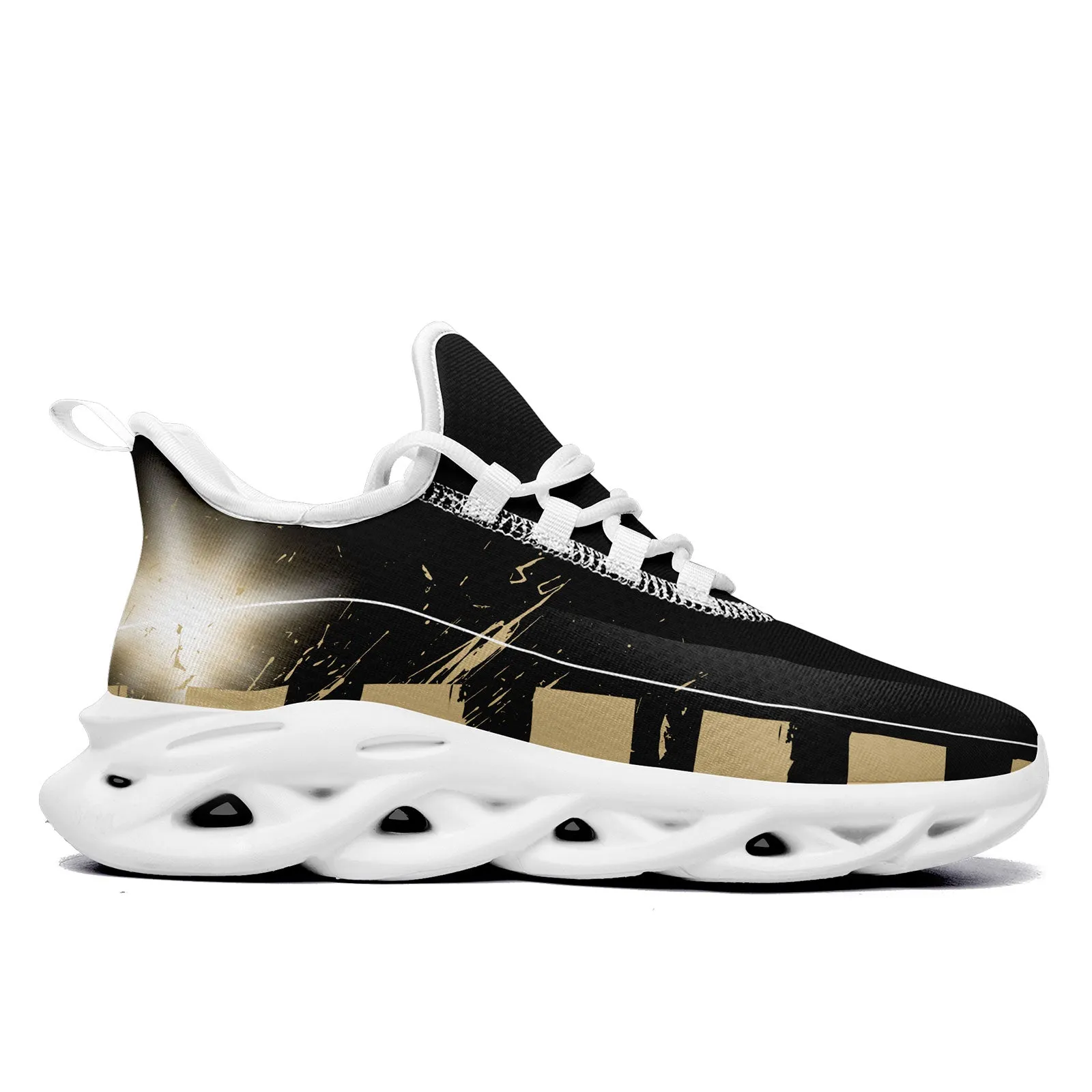 Custom Black Yellow New Orleans MaxSoul Shoes and Hat Combo Offer Personalized Combo ZH-D020264-19