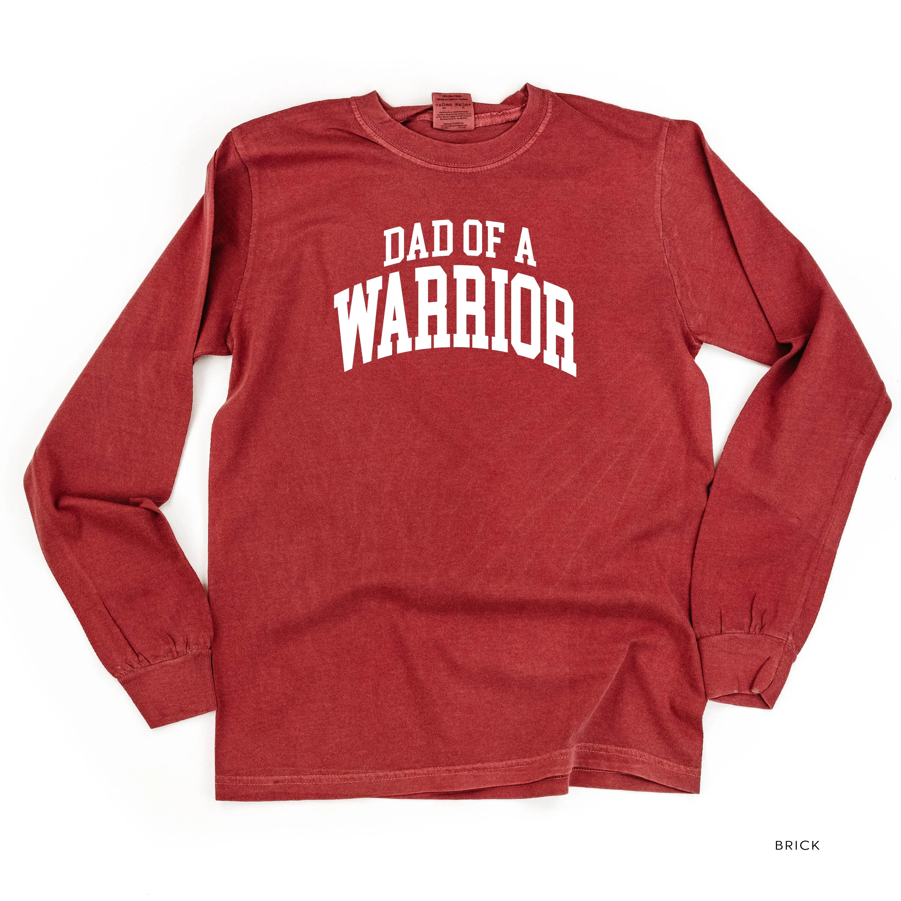 Dad of a Warrior - Varsity - LONG SLEEVE COMFORT COLORS TEE