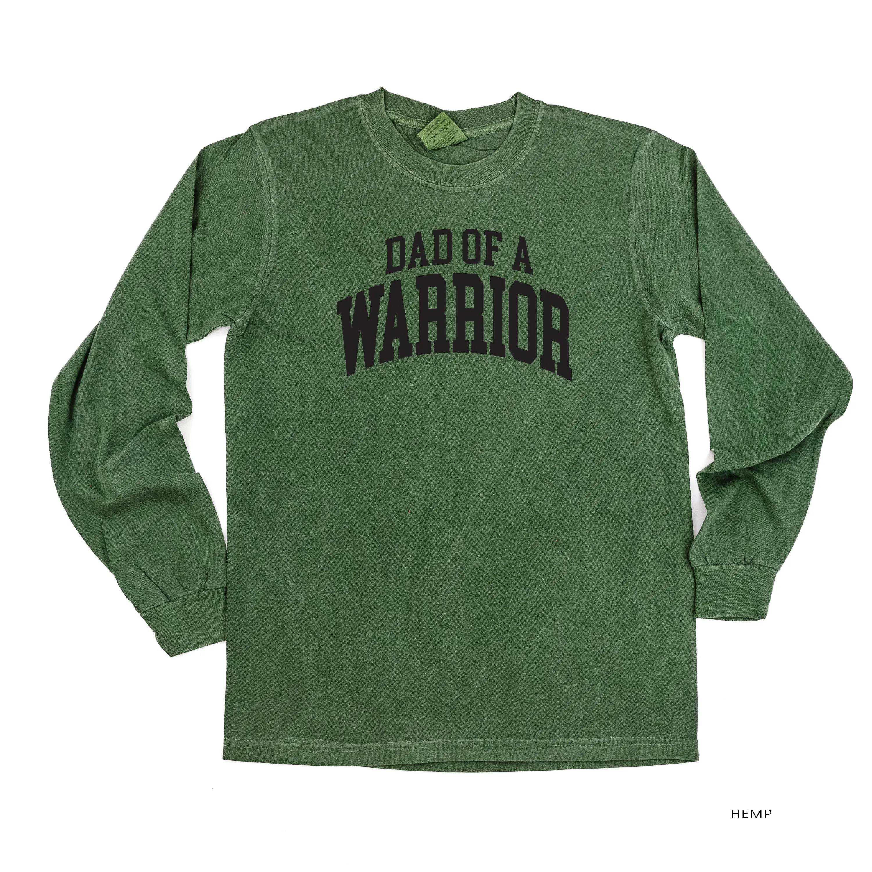Dad of a Warrior - Varsity - LONG SLEEVE COMFORT COLORS TEE