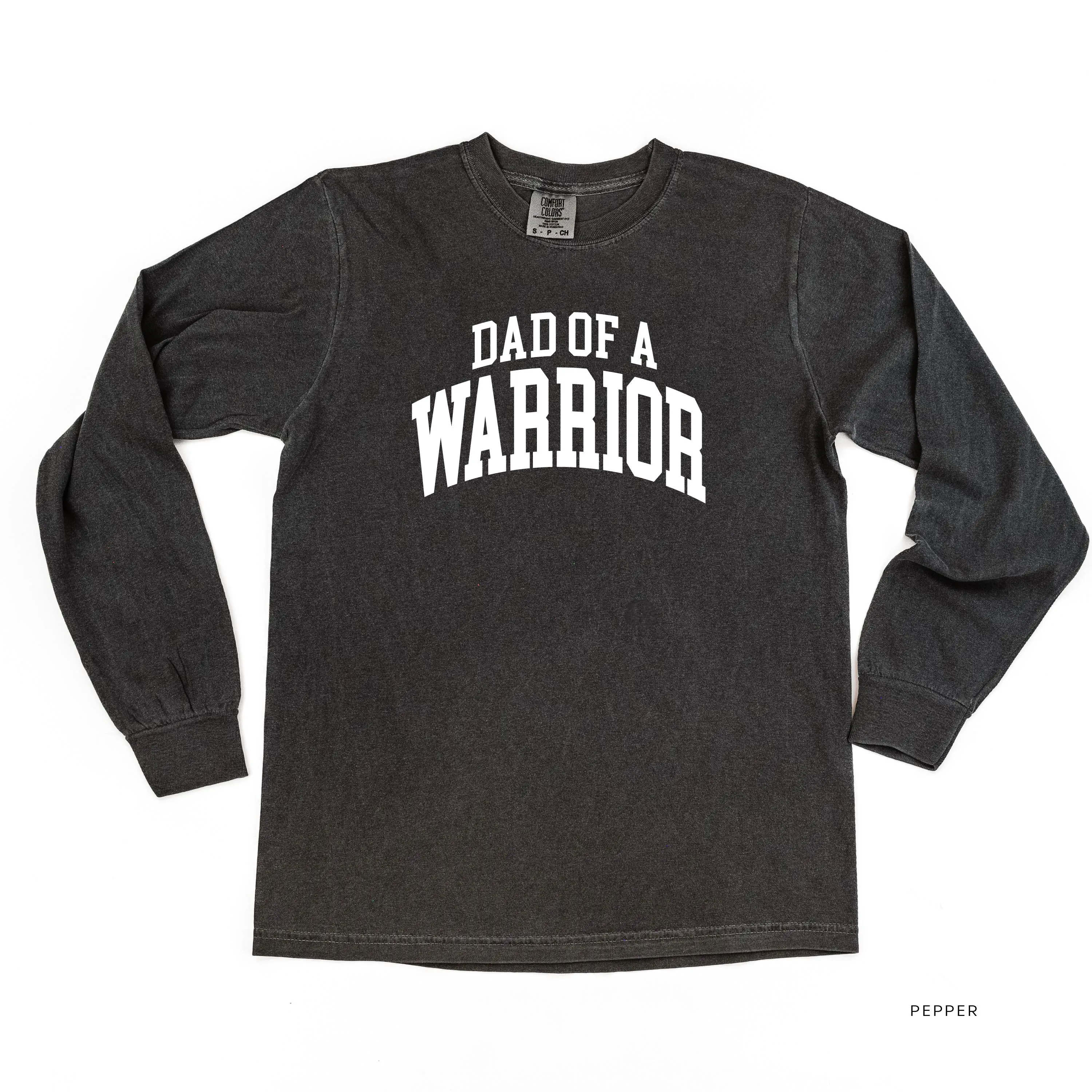 Dad of a Warrior - Varsity - LONG SLEEVE COMFORT COLORS TEE