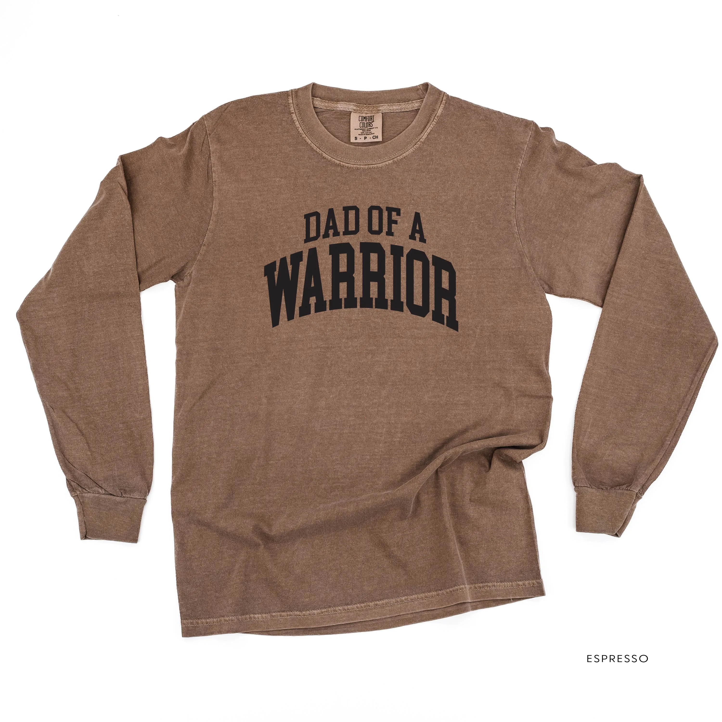 Dad of a Warrior - Varsity - LONG SLEEVE COMFORT COLORS TEE