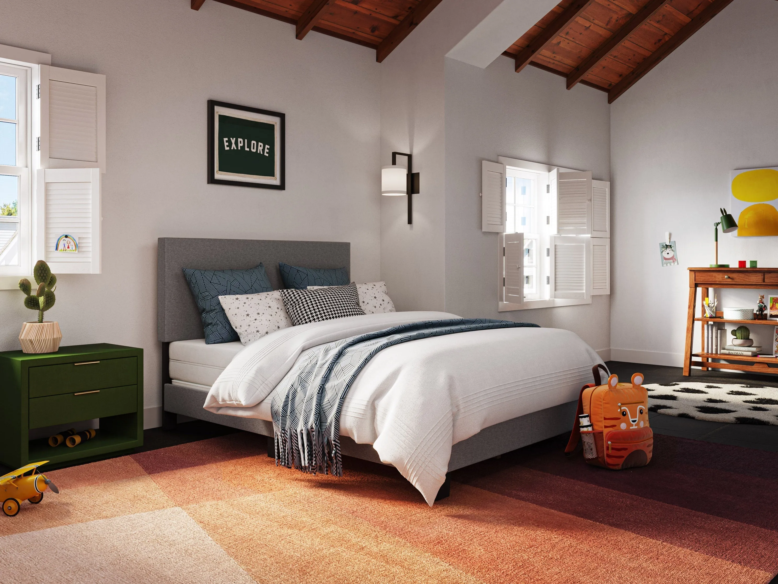 Grey Modern Full / Double Bed