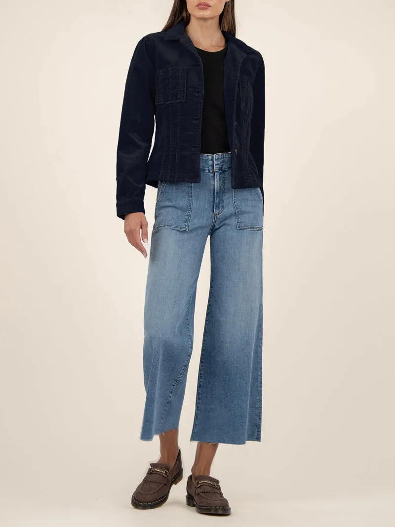 Kut from the Kloth Kyra Corduroy Jacket - Navy
