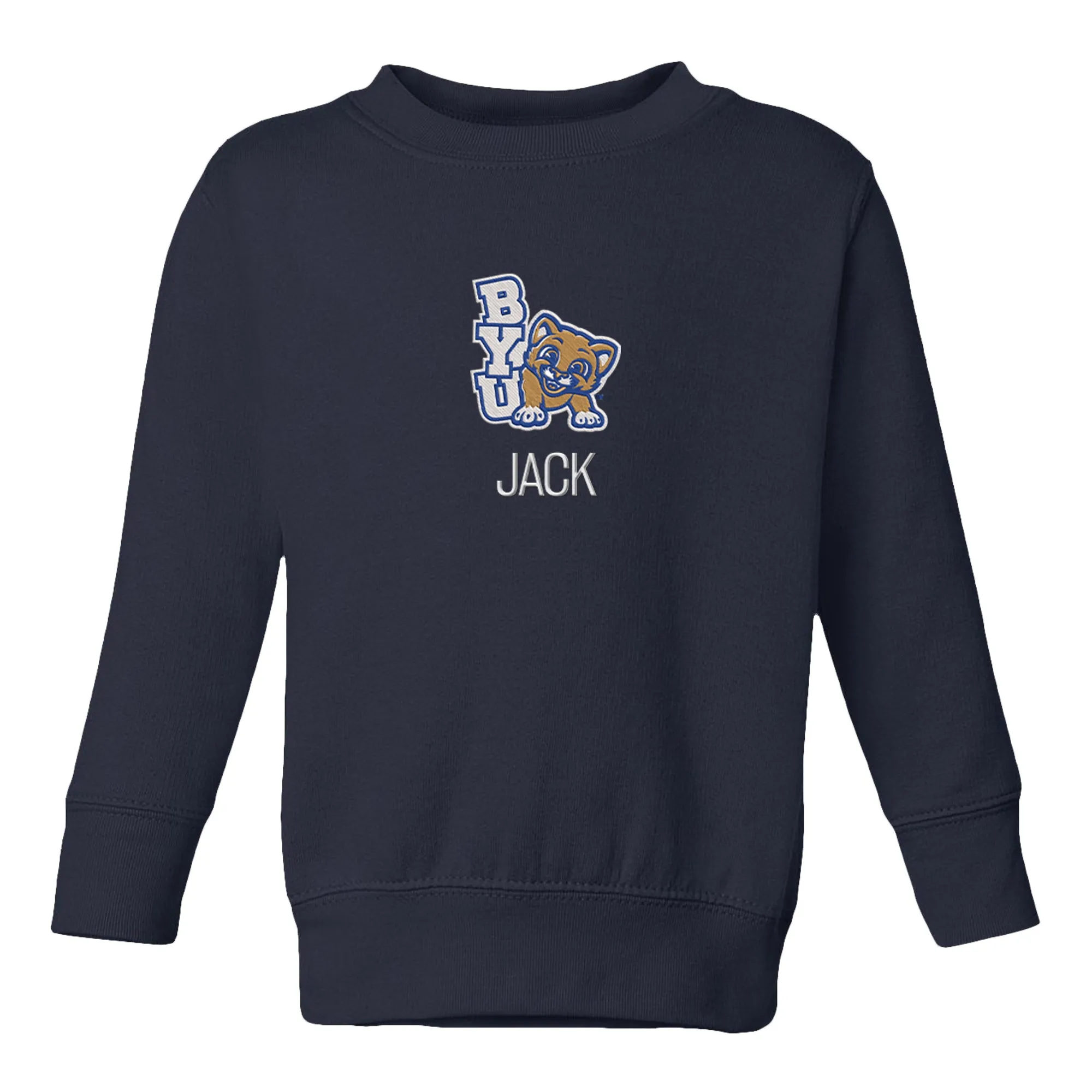 Personalized Brigham Young Cougars Youth Toddler Crewneck Sweatshirt