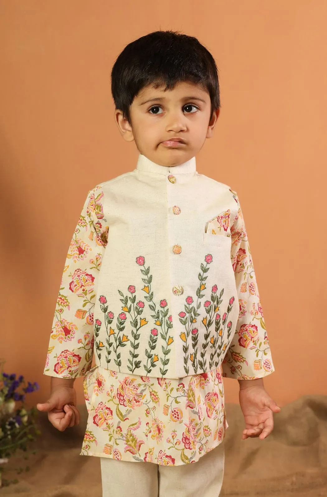 Pre-Order- BOY 3 Pc Bundi Set- Beige