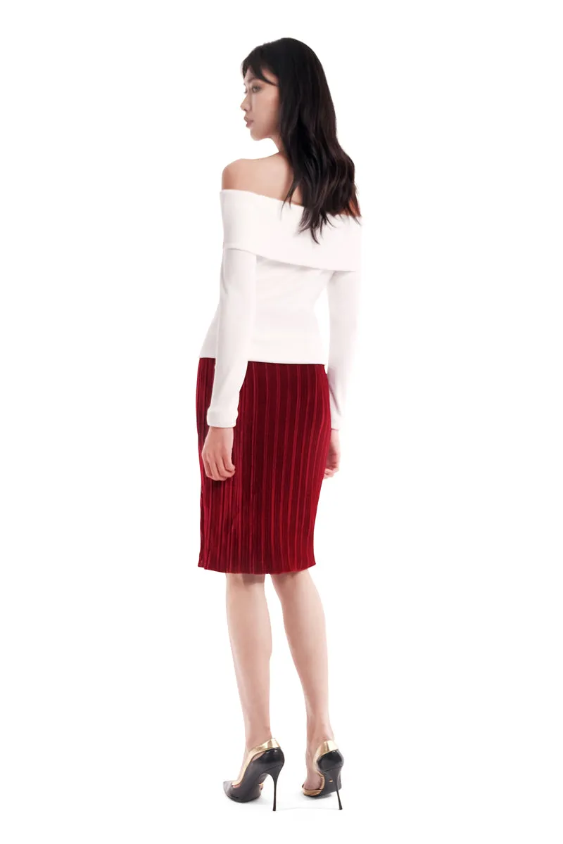 Rylin Crinkled Velvet Skirt