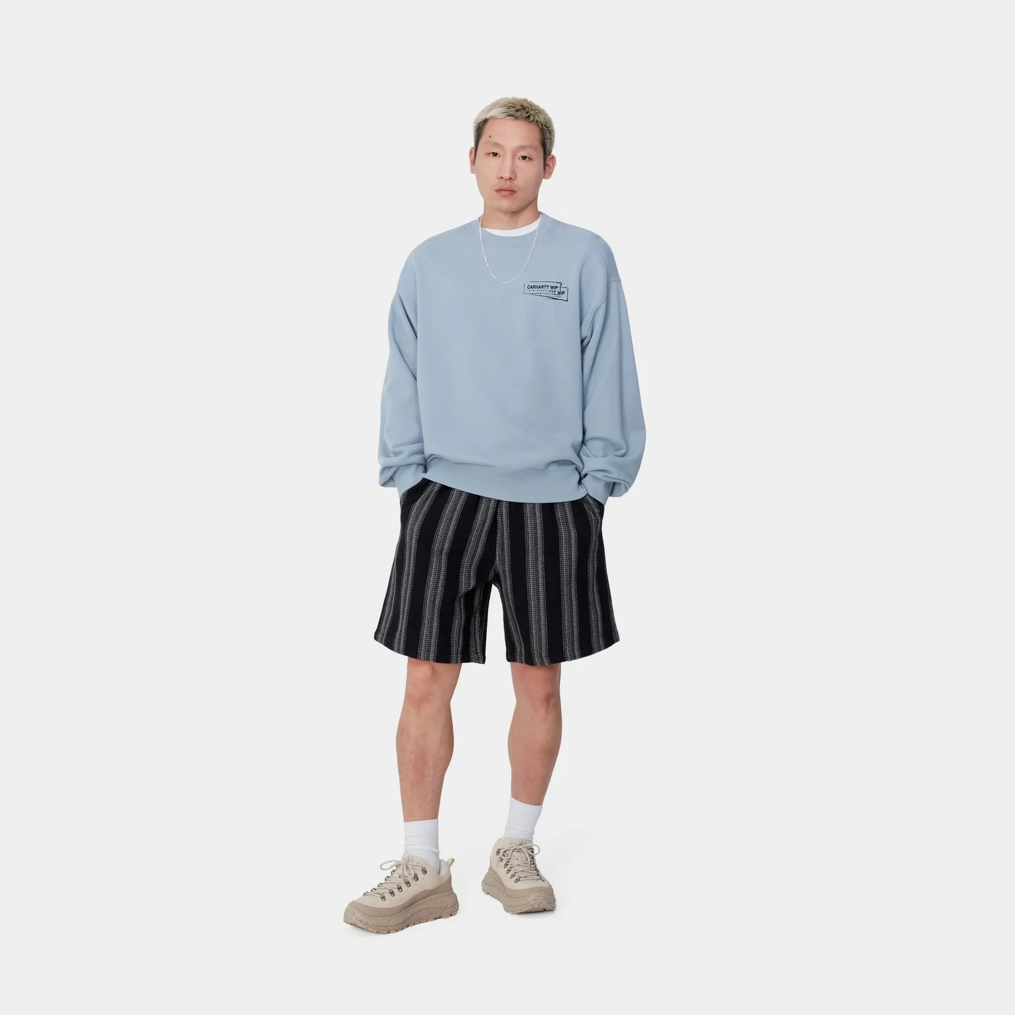 Stamp Sweat | Misty Sky / Black (stone washed)