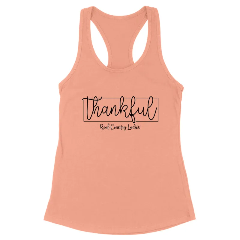 Thankful Black Print Front Apparel